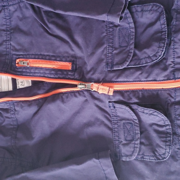 Carter's 100% Cotton Spring Fall Jacket. Sz 24months Navy/ Orange - Picture 3 of 11